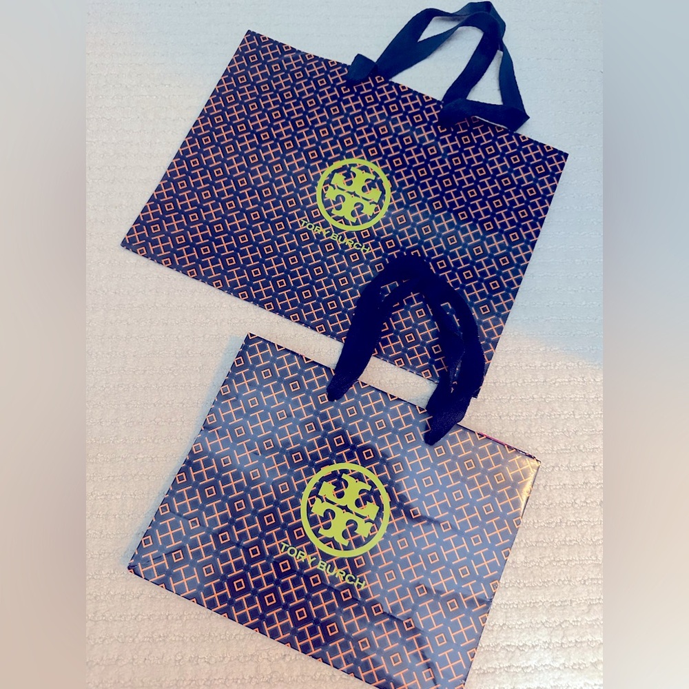 A Set of Two Tory Burch Gift Bags, Small and Medium Size